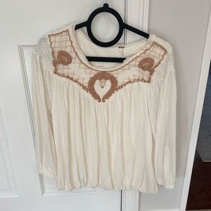 Free People- Begonia Embroidered Women’s Top- size medium